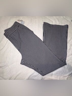 Avec Les Filles Black and White Gingham Flared Trousers
